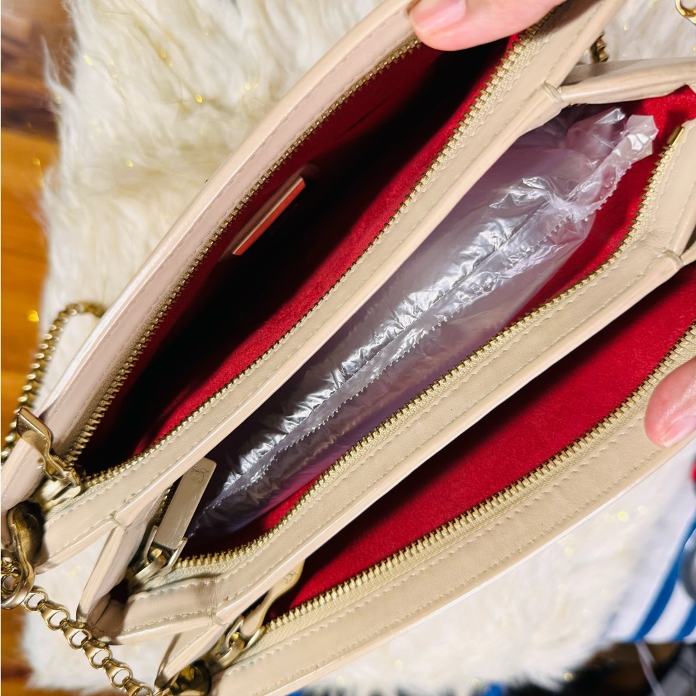 Christian Louboutin Cream and Gold 2ways Crossbody Bag with Studded Design - Picture 7 of 16